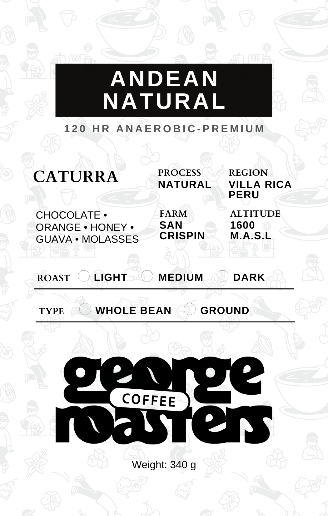 Andean Natural - Caturra Natural 120 hr Anaerobic Coffee Peru