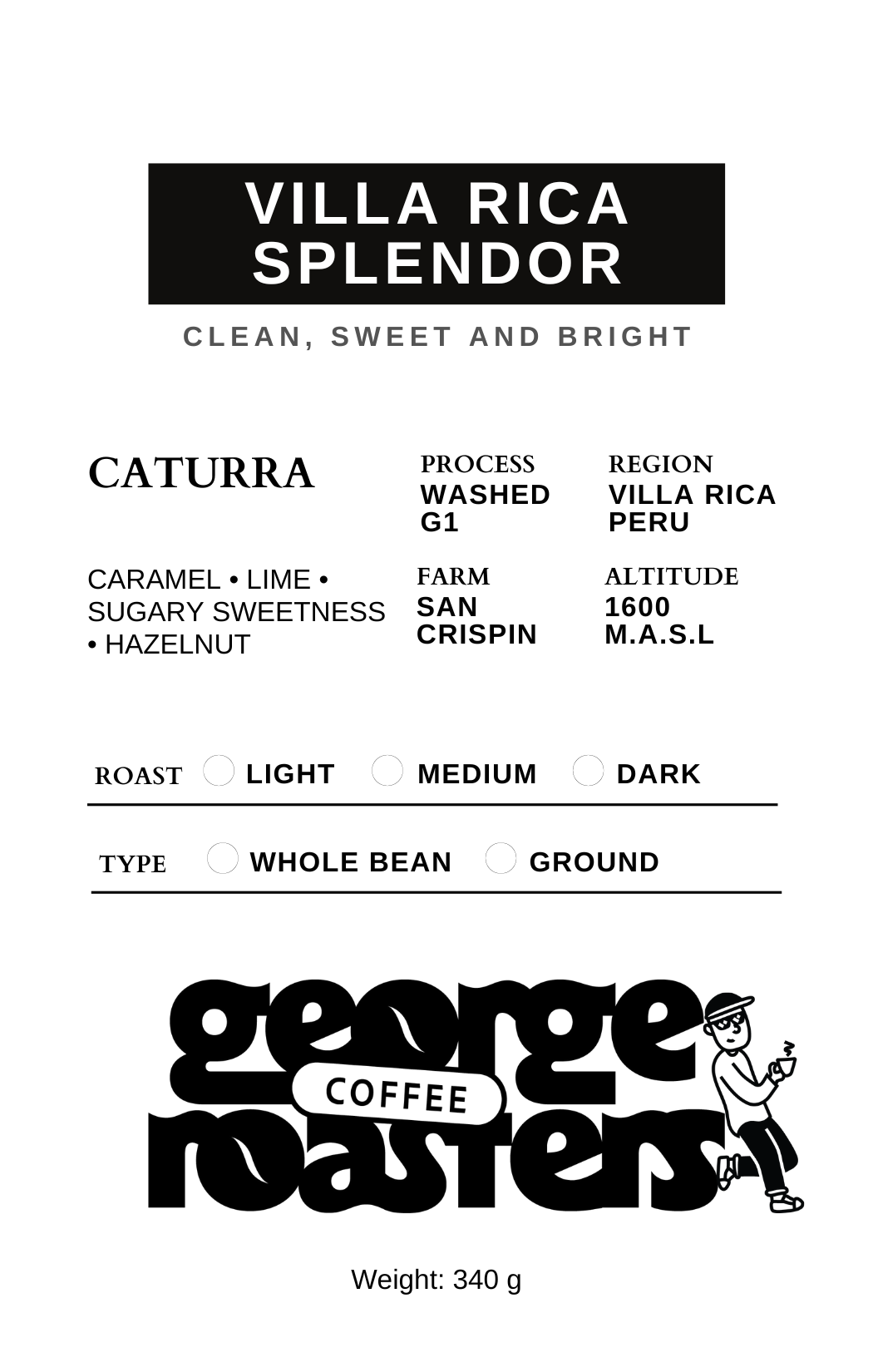 Villa Rica Splendor - Caturra washed Coffee Peru
